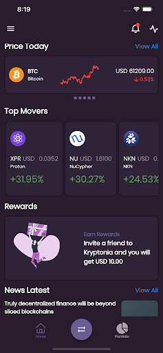 Android application Kryptonia X screenshort