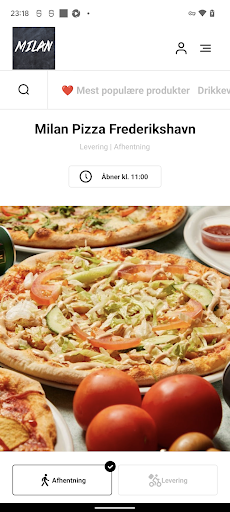 Android application Milan Pizza Frederikshavn screenshort
