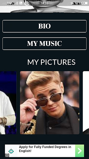 Android application Justin Bieber Offline screenshort