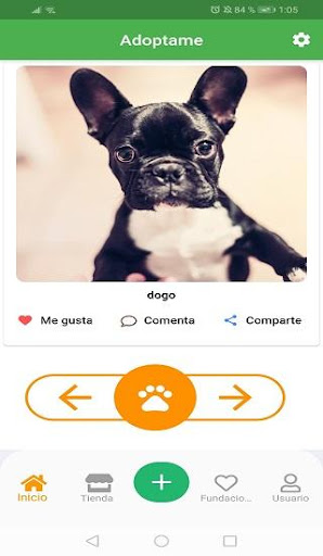 Android application adoptame screenshort
