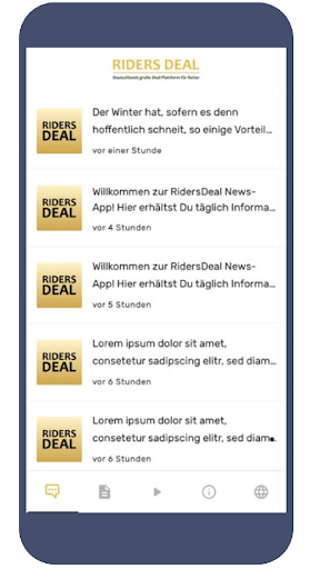 Android application RidersDeal News screenshort