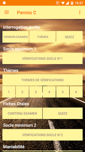 Android application Permis C Poids lourd porteur screenshort