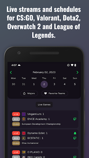 Android application Frag - Stream Esports Live screenshort