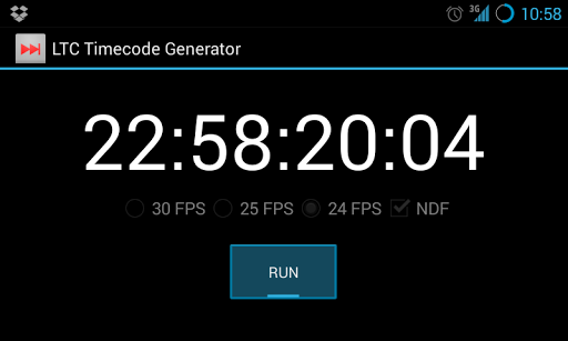 Android application LTC Timecode Generator screenshort