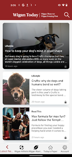 Android application Wigan Today screenshort