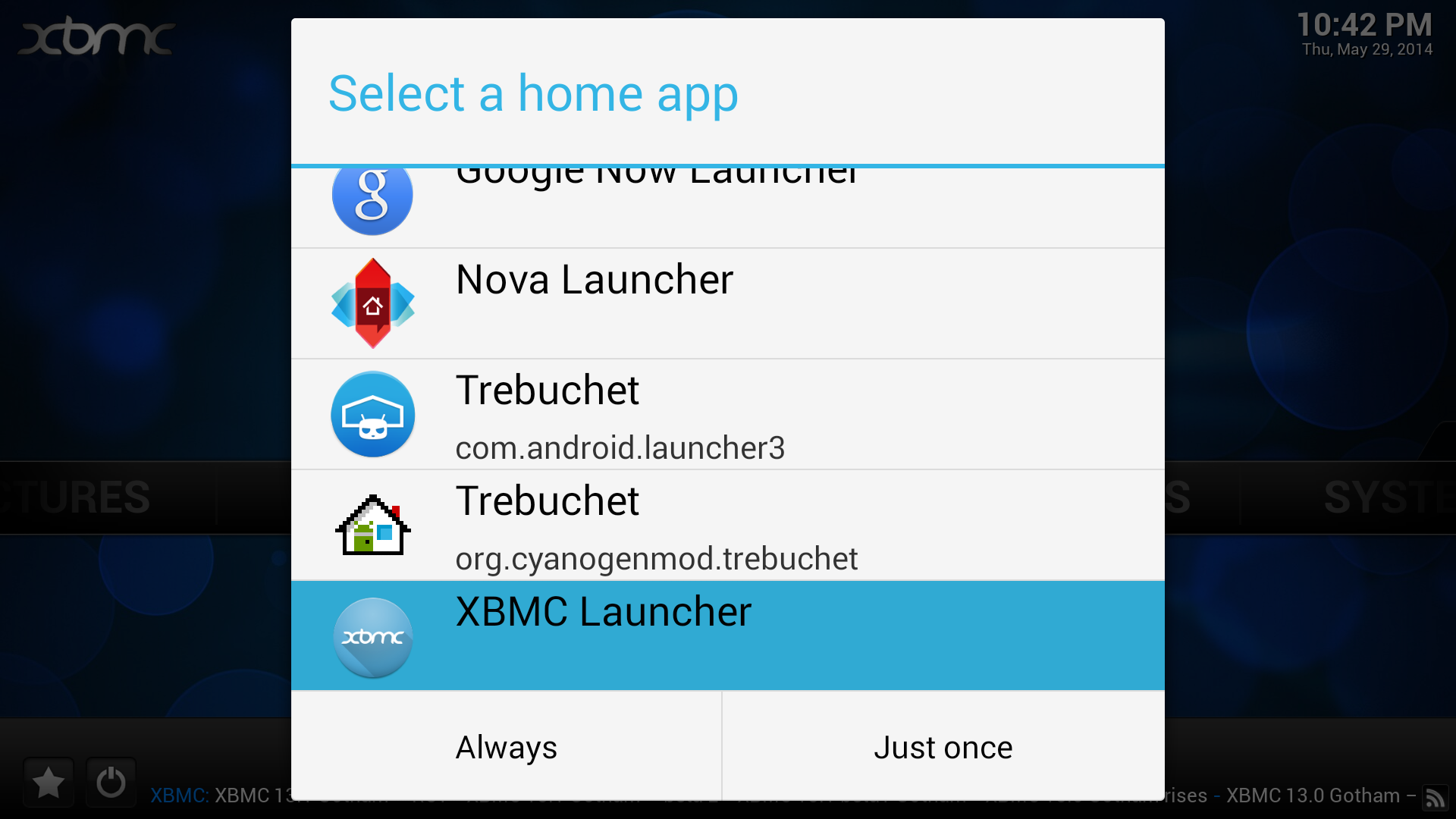 Android application Launcher for XBMC™ screenshort