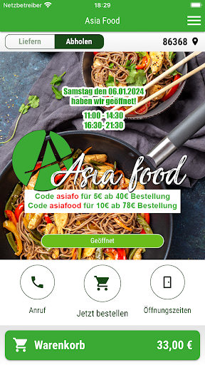 Android application Asia food screenshort