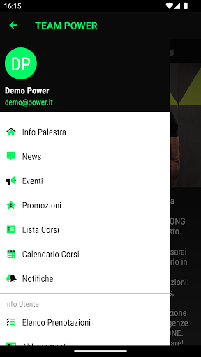 Android application Team Power screenshort