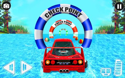 Crazy Car Water Surfing Games