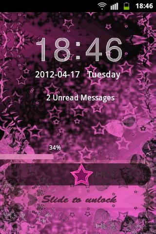 Theme Pink Dark GO Locker Screen 2