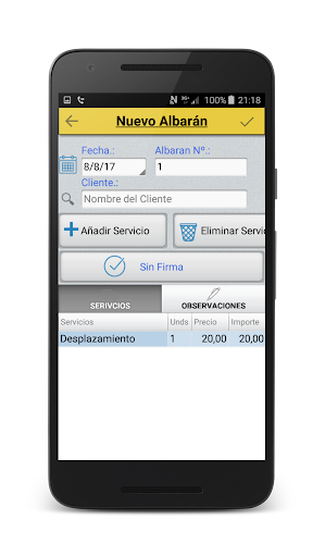 Invoices, Delivery Notes Screen 3