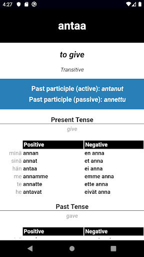 Finnish Verb Blitz Pro Screen 2
