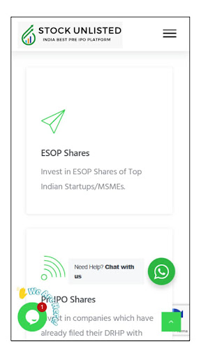 Android application stockunlisted screenshort