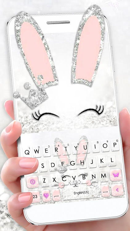 Silver Glitter Bunny Keyboard - 8.7.1_0619 - (Android)