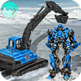 Sand Excavator Crane Transforming Robot Games icon