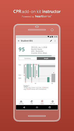 Android application CPR add-on kit Instructor screenshort