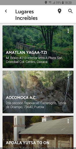 Android application Ecotourism and Adventures Fide screenshort