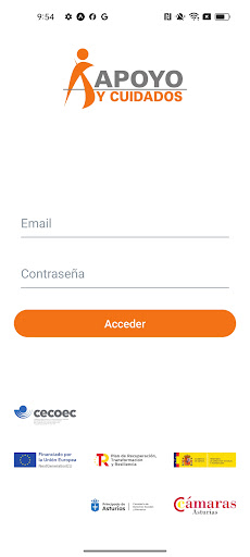 Android application Apoyo y Cuidados screenshort
