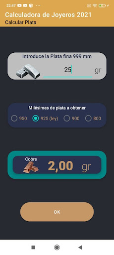 Calculadora de Joyeros Screen 3
