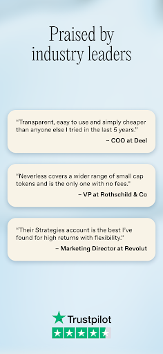 Screenshot of Neverless: Buy Bitcoin & Gold
