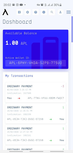 Apollo wallet Screen 2