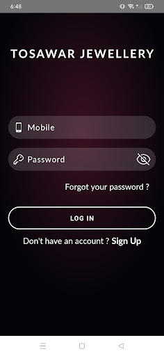 Android application Tosawar jewellery screenshort