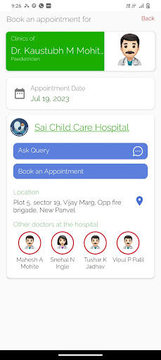 Sai Child Care Hospital Screen 2