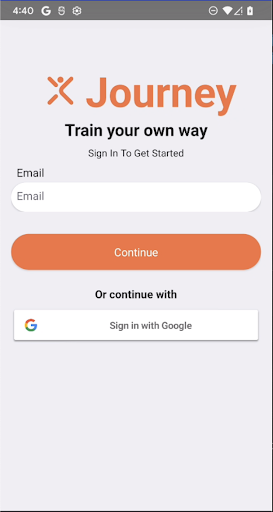 Android application Journey Fitness screenshort