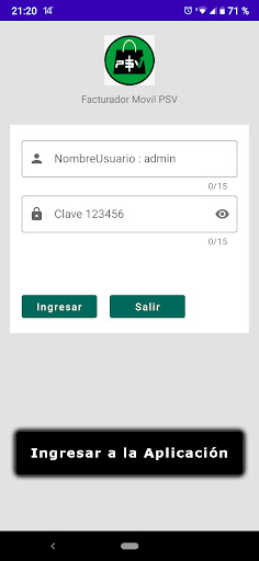 Android application Facturador movil v2 screenshort