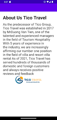 Android application Tico Travel screenshort