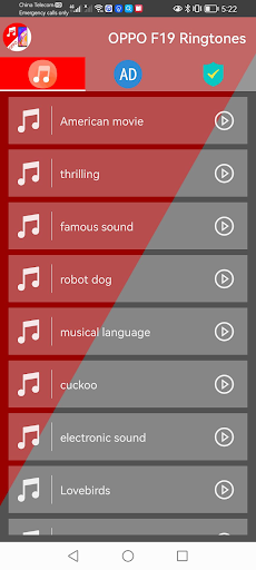 Android application OPPO F19 Ringtones screenshort
