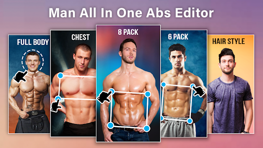 Fake Abs six Pack . Muscular Body. Abdominal Muscles. Cut 