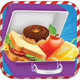 Kids school lunch food maker icon