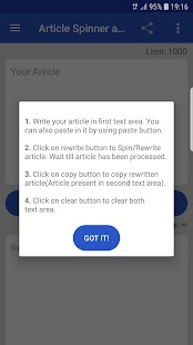 Article Spinner and Rewrite Screenshot