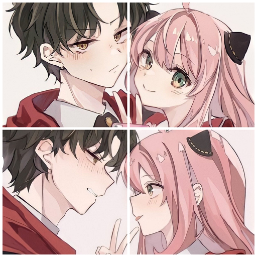 Matching profile pictures for a couple, featuring anime characters
