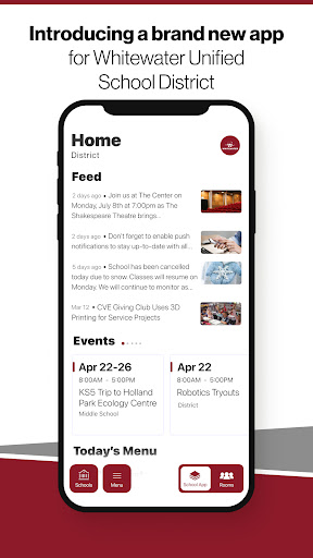 Android application Whitewater Unified Schools screenshort