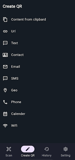 QR Barcode Scanner & Generator Screen 3