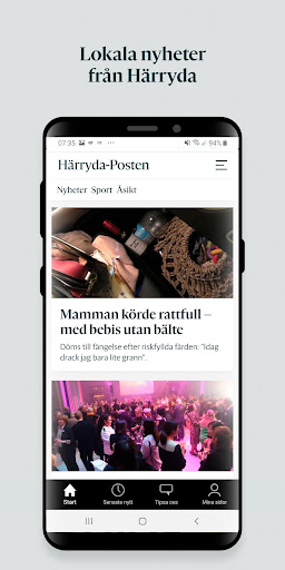 Android application Härryda-Posten screenshort
