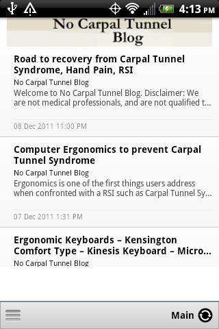 No Carpal Tunnel Syndrome Screen 2