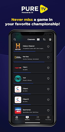 Android application PURE TV screenshort