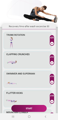 Tummy Fitness App Screen 3