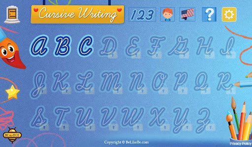 Cursive Writing Alphabet Unknown