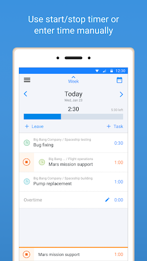 actiTIME Mobile Timesheet