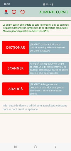 Android application Alimente Curate screenshort