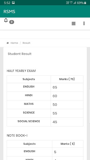Rushdas School Management App Screen 3