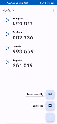 Android application HosAuth screenshort