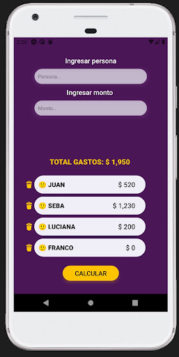 Android application Cuenta Justa screenshort