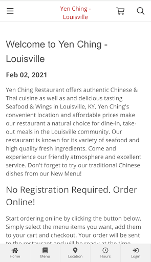 Android application Yen Ching - Louisville screenshort