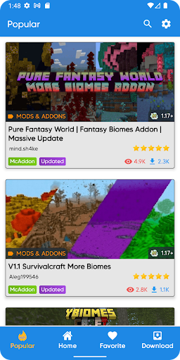 Android application Biomes Mod screenshort