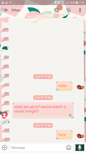 Screenshot of Strawberry diary Next SMS